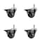 Service Caster 3'' Maroon Poly Swivel 7/16'' Grip Ring Stem Caster Set with Brake, 4PK SCC-GR20S314-PPUB-MRN-PLB-716138-4 - alternate 1